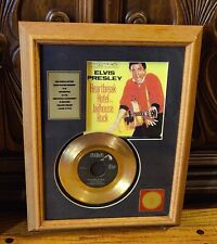 Elvis Presley 24kt Gold plated 7" Record Heartbreak Hotel Jailhouse Rock Framed