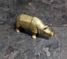 Brass Animal Figure Rhino Replica Statue Brass Collectible Gifted Item