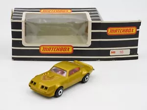Matchbox Superfast Pontiac Firebird England 80s MB-16 in ITALIAN BLACK BOX - Foto 1 di 8