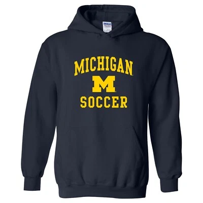 Sudadera con capucha universitaria de fútbol con logotipo de arco de Michigan Wolverines - azul marino Foto 1 de 4
