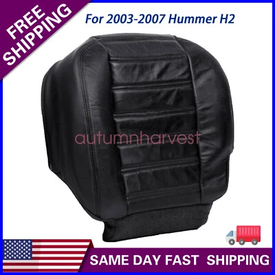 Driver Side Bottom Leather Seat Cover For 2003 2004 05-2007 Hummer H2 AWD Black - Image 1 of 4