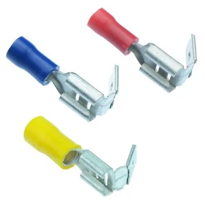 20-100 Pcs Piggyback Insulated Crimp Spade Terminal Piggy Back - Red Blue Yellow - Picture 1 of 6