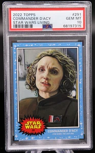 2022 Topps Star Wars Living COMMANDER D'ACY #291 Last Jedi SP PSA 10 Gem Mint 💎 - Picture 1 of 2