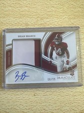 2023 Immaculate Collegiate Premium 08/99 Brian Branch RPA Rookie Patch Auto RC
