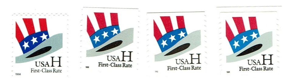 SCOTT 3260, 3264, 3265, 3266 - 4 DIFFERENT 'H' RATE (.33) SINGLES - MNH - Image 1 of 1