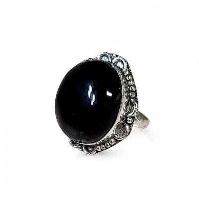 Anillo de ónix negro 925 para dama talla 9,75 Foto 1 de 4