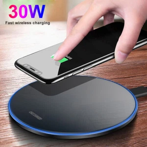 30W Wireless Fast Charger Charging Mat Pad For Apple iPhone 16 Samsung S25 Ultra - Picture 1 of 10