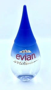 VINTAGE EVIAN RARE COLLECTIBLE MILLENIUM GLASS WATER BOTTLE 1999 & 2000 - Picture 1 of 8