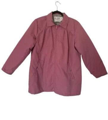 Blair Windbreaker Pink Jacket Coat Pockets Zip Up Faux Fur Lined Womens Medium - Image 1 of 4
