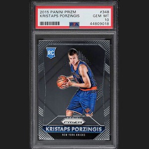 2015 Panini Prizm KRISTAPS PORZINGIS Rookie RC #348 PSA 10