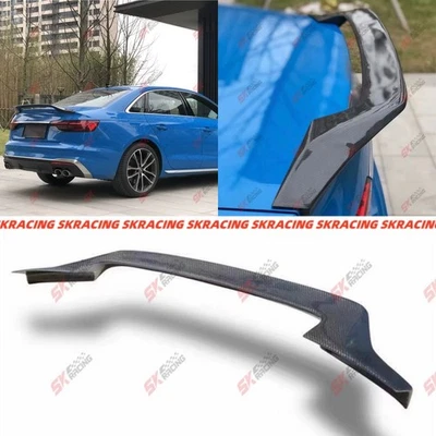 For Audi S4 A4 Quattro 2017-25 Gloss Black/Forged/Carbon Fiber Rear Spoiler Wing - Image 1 of 4