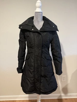 ABS Silver Label Women’s Down Fill Puffer Winter Coat Parka Sz S Black Quilted - Image 1 of 4