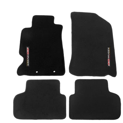 Fits 02-06 Acura RSX Black Nylon Floor Mats Car Carpets Front Rear 4PCS w/ Mugen - Image 1 of 3
