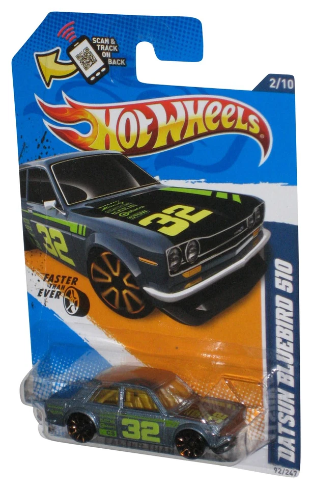 Coche de juguete plateado Datsun Bluebird 510 92/247 Hot Wheels Faster Than Ever '12 Foto 1 de 1