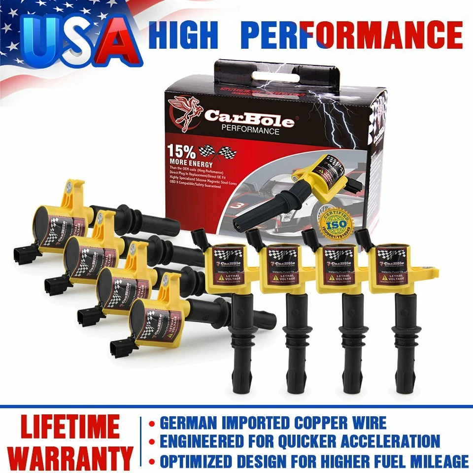 8Pc High Performance Ignition Coils For Ford F150 F250 F550 EXPLORER 4.6/5.4L V8 - Image 1 of 4