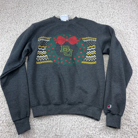 Baylor University Bears BU NCAA Ugly Christmas Sweater Sweatshirt Champion Cover