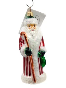 Christopher Radko Mini Adorno de Navidad de Papá Noel a Rayas Rusas 98-170-0 - Imagen 1 de 7