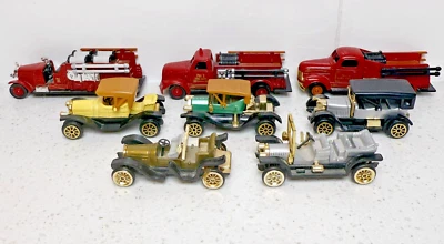 Vintage Die-Cast Car & Truck Lot 8– 1948 Task Master Fire Trucks + Classic Cars  - Image 1 of 4