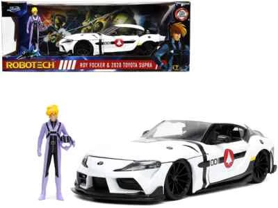2020 Toyota Supra White and Roy Focker Diecast Figurine "Robotech" "Hollywood Ri - Image 1 of 2