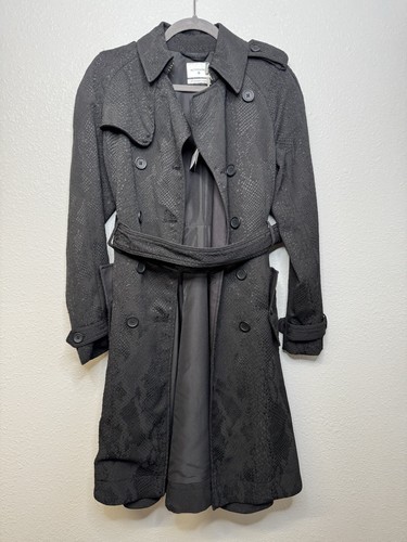 Trench coat ALTUZARRA Target 20° anniversario nero stampa serpente con cintura nero XS