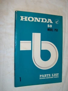 HONDA MOTOR CO. 50, P 50 PARTS LIST MOTORCYCLE SCOOTER MOPED 1966 - Picture 1 of 6