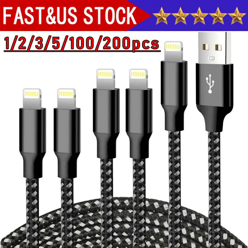 Fast Charger Cable Heavy Duty For iPhone 13 12 11 X XR 8 Charging Cord Wholesale - Image 1 of 4