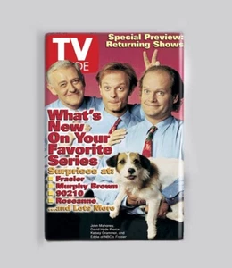 FRASIER - NILES & EDDIE / TV GUIDE - 2"x3" POSTER MAGNET magazine vintage retro - Foto 1 di 4