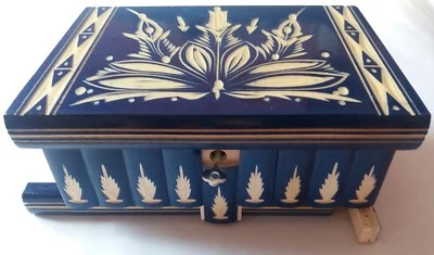 Nuevo gran enorme azul joyería mágica rompecabezas caja aventura desafío cajón oculto juguete Foto 1 de 4