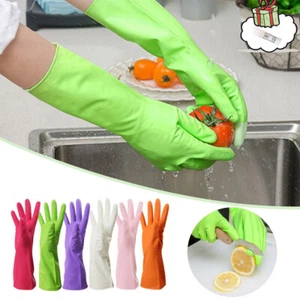 Guantes cálidos de goma largos de limpieza cocina látex herramienta de lavado platos guantelete - Imagen 1 de 21