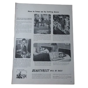 1943 Simmons Beautyrest Mattress - Vintage Print Ad - Picture 1 of 3