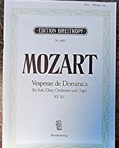 Mozart Vesperae de Dominica KV32 Edn. Breitkopf Vocal Score Sheet Music (SME) - Picture 1 of 2