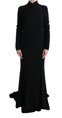 DOLCE & GABBANA Dress Black Stretch Long Gown Sheath IT44 / US10 / L RRP $3900  - Image 1 of 4