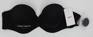  NWT DKNY DK4506 "Litewear" Strapless, T-Shirt, Push-Up Bra, Black, 32DD - Picture 1 of 8