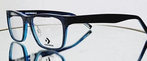 CONVERSE eyeglasses A223 black / Blue Plastic wood look NEW 55-17-145 Asian fit - Picture 1 of 11