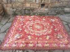 Large vintage red floral velvet bedspread, Italian velvet bed cover