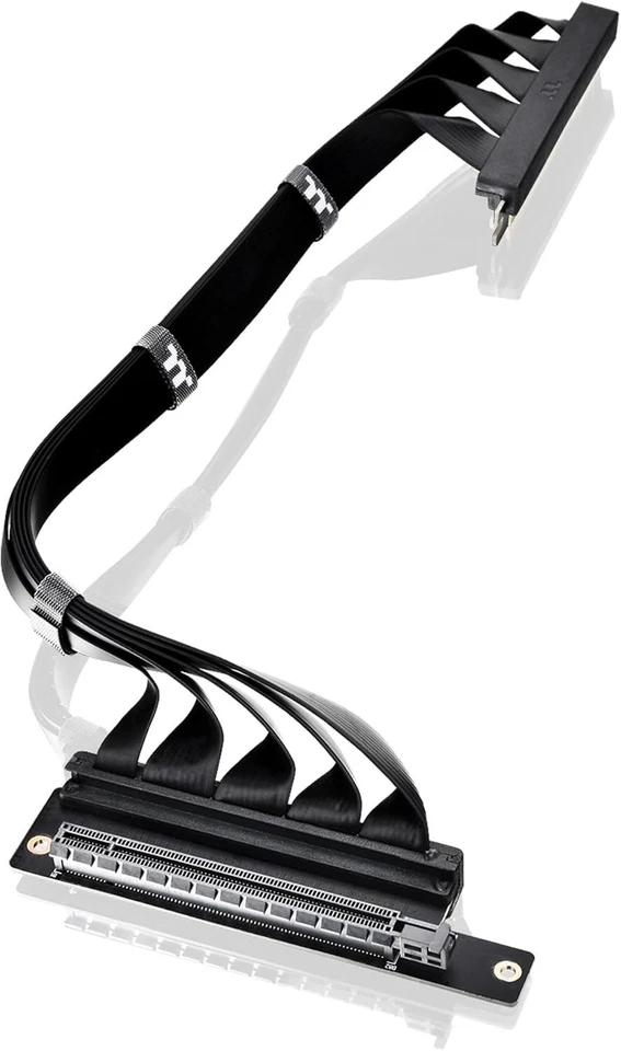 Thermaltake PCIe 4.0 двойной 90 ° градусов разъемы платы расширения кабель; 16 Гбит/с 400 мм - Изображение 1 из 1