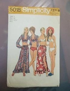 Simplicity Pattern 5018 Bathing Suit With Top and Skirt Complete SZ 12 - Picture 1 of 2