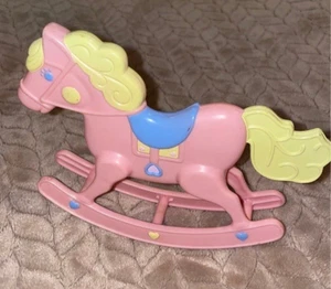 Vintage Barbie Heart Family Nursery Rocking Horse RARE pink dollhouse doll size - Picture 1 of 4