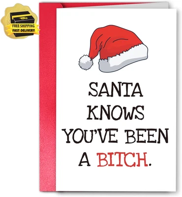 Tarjetas de Navidad para mujeres sucias con sombrero de Santa, sexy tarjeta de Navidad para adultos para esposa, Ina Foto 1 de 4