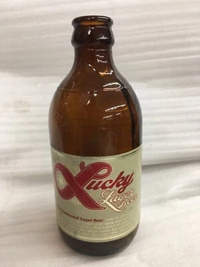 old LUCKY LAGER Beer Amber Glass Beer Bottle - rare 11 fl.oz. Breweriana Collect - Picture 1 of 3