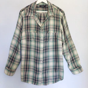 Lauren Ralph Lauren Damen Kariertes Hemd Größe 1X Grün Kariert Langarm Tasche - Bild 1 von 19