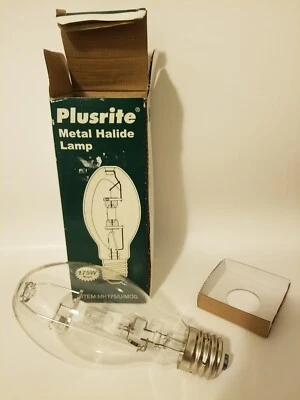 NOS Plusrite 175W MH175/U/MOG Med Sockel Metalldampflampe klar  - Bild 1 von 4