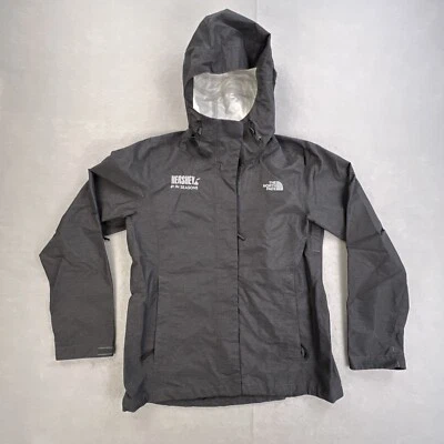 Chaqueta North Face Dryvent para mujer gris mediano impermeable con capucha cremallera completa Hersheys Foto 1 de 4