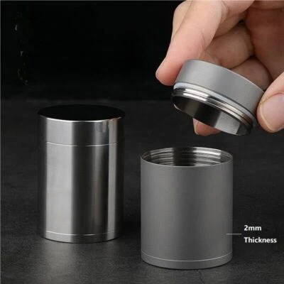 Titanium Waterproof Pill Case Container Holder Jewelry Tea Storage Can Box EDC - Image 1 of 4