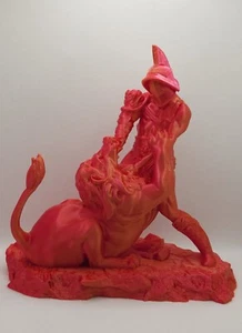 Gladiator Fighting Vs Lion 3D Figure Paintable Plastic Filament 8 "Tall x 9"Long - Picture 1 of 8
