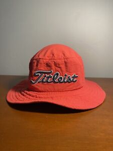 Titleist Bucket Hat Sz S/M Red Golf Outdoors Floppy Hat