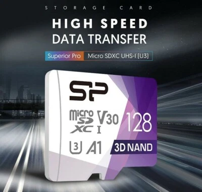 Silicon Power 128GB Micro SD Card U3 SDXC microsdxc High Speed MicroSD Memory SD - Image 1 of 4