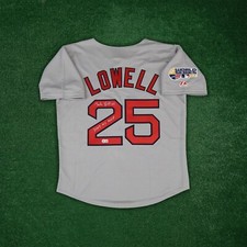 Mike Lowell signed "07 WS MVP" 2007 Boston Red Sox World Series Road Jersey BAS
