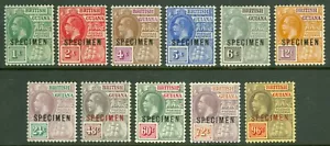 SG 259-269a Guayana Británica 1913-21. Juego de 11 1c-96c, espécimen sobreimpreso... - Imagen 1 de 1