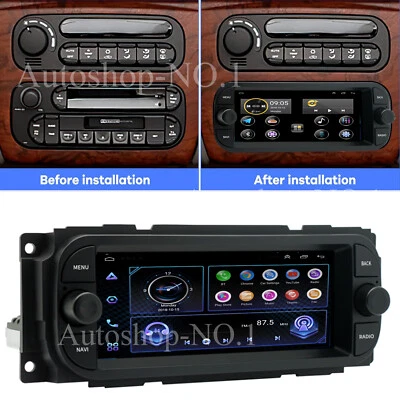 6,8" Android 14 Autoradio GPS Wifi für Chrysler Jeep Dodge 1998-2010 mit Carplay - Bild 1 von 4
